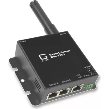 Güde Expert Sensor Box 7213-3 - Συσκευή παρακολούθησης περιβάλλοντος δικτύου με θερμοκρασία, υγρασία, 2 υποδοχές αισθητήρων, 2 ψηφιακές εισόδους, έξοδο ρελέ