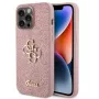 GUESS Apple iPhone 15 Pro Max Fixed Glitter 4G Metal Logo Θήκη ροζ