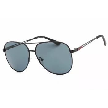 GUESS GF0231-02A ανδρικό ορθογώνιο γυαλί ηλίου - μαύρος σκελετός γκρι φακοί 58mm