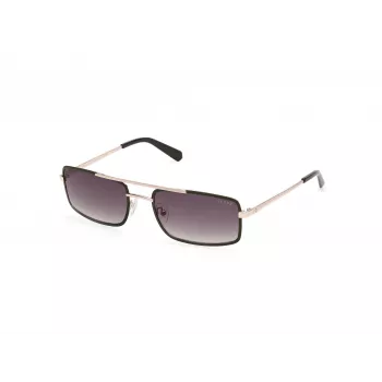 GUESS ανδρικό γυαλί ηλίου GU00168-5897P μαύρο ορθογώνιο πολωτικό 58mm