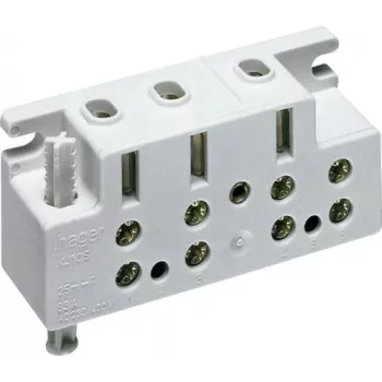 HAGER KJ10S Ακροδέκτης σύνδεσης μονοφασικού μετρητή 63A 2-πολικός γκρι