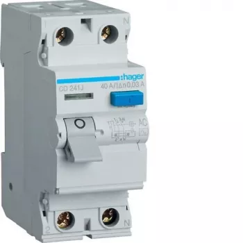 HAGER Ρελέ διαφυγής 2P 40A 30mA Typ AC CD241J