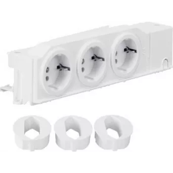Hager VZ00AS Πρίζα Schuko ράγας DIN, 3 απλών, περιστρεφόμενη, βιδωτοί ακροδέκτες