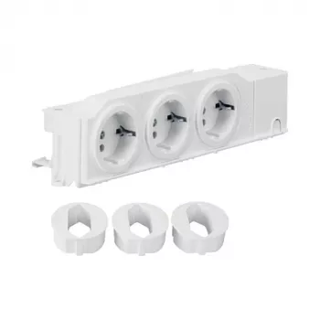 Hager VZ00AS Πρίζα Schuko ράγας DIN, 3 απλών, περιστρεφόμενη, βιδωτοί ακροδέκτες