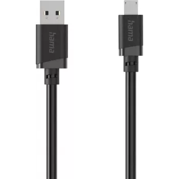 Hama Καλώδιο φόρτισης και δεδομένων USB-A σε Micro-USB, 1 m, Μαύρο 00201803