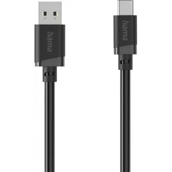 Hama καλώδιο φόρτισης και δεδομένων USB-A σε USB-C, 3 m, μαύρο 00201814