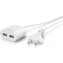 Hama τροφοδοτικό USB με καλώδιο 1,9 m, 2,4 A, 2x USB-A, λευκό (00223203)