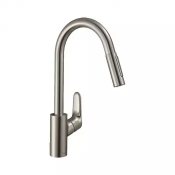 Hansgrohe Focus M41 Μπαταρία κουζίνας μονού μοχλού με συρόμενο ντους, χρώμιο