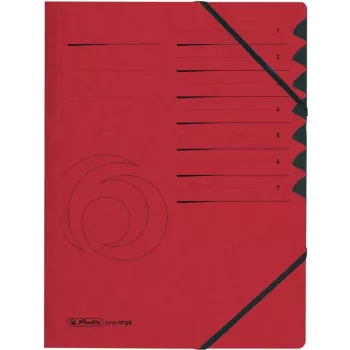 HERLITZ easyorga A4 Θήκη οργάνωσης 7 θυρίδων, κόκκινο χαρτόνι Colorspan, μαύρη εσωτερική επένδυση Manila 10843068
