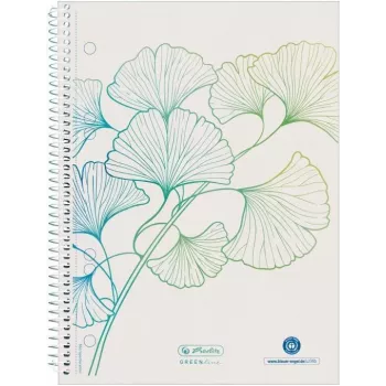 Herlitz GREENline Ginkgo σπιράλ μπλοκ A5, 70 φύλλα, καρό 50033508