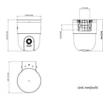 Hikvision DS-2CD1F47G3H-LIUF/SX 4MP σταθερή κάμερα δικτύου dome με ενσωματωμένο μικρόφωνο, φακός 2,8 mm, IP67, IK10, PoE