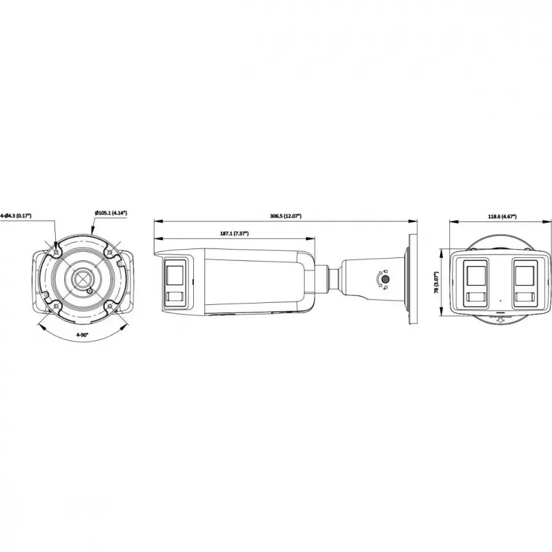 Hikvision DS-2CD2T167G3P-LIS2UY/SL(180°) 16MP Panorama IP κάμερα - ColorVu AcuSense
