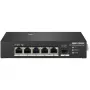 Hikvision DS-3T0306HP Unmanaged Network Switch 5-Port Fast Ethernet PoE Μαύρο