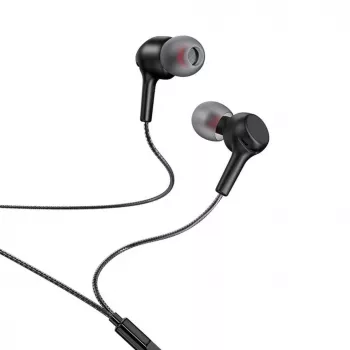 Hoco M78 Ενσύρματα ακουστικά in-ear με μικρόφωνο, 3,5 mm jack, μαύρα