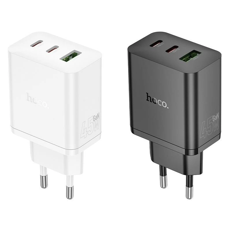 Hoco N50 Scenery PD45W (2C1A) φορτιστής EU Plug μαύρο