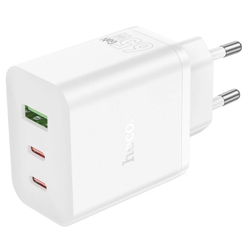 Hoco N51 Scenery PD65W (2C1A) GaN Φορτιστής EU Plug Λευκό