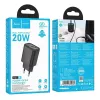 Hoco N61 Gentle PD20W+QC3.0 Φορτιστής (EU) Μαύρος