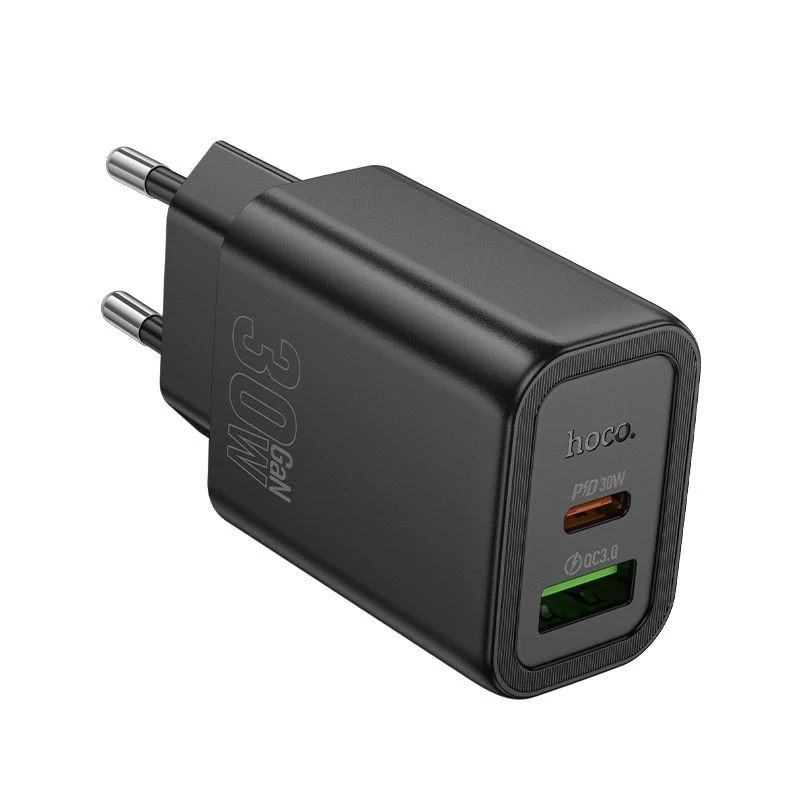 Hoco N63 Gentle PD30W+QC3.0 Φορτιστής (EU) Μαύρο
