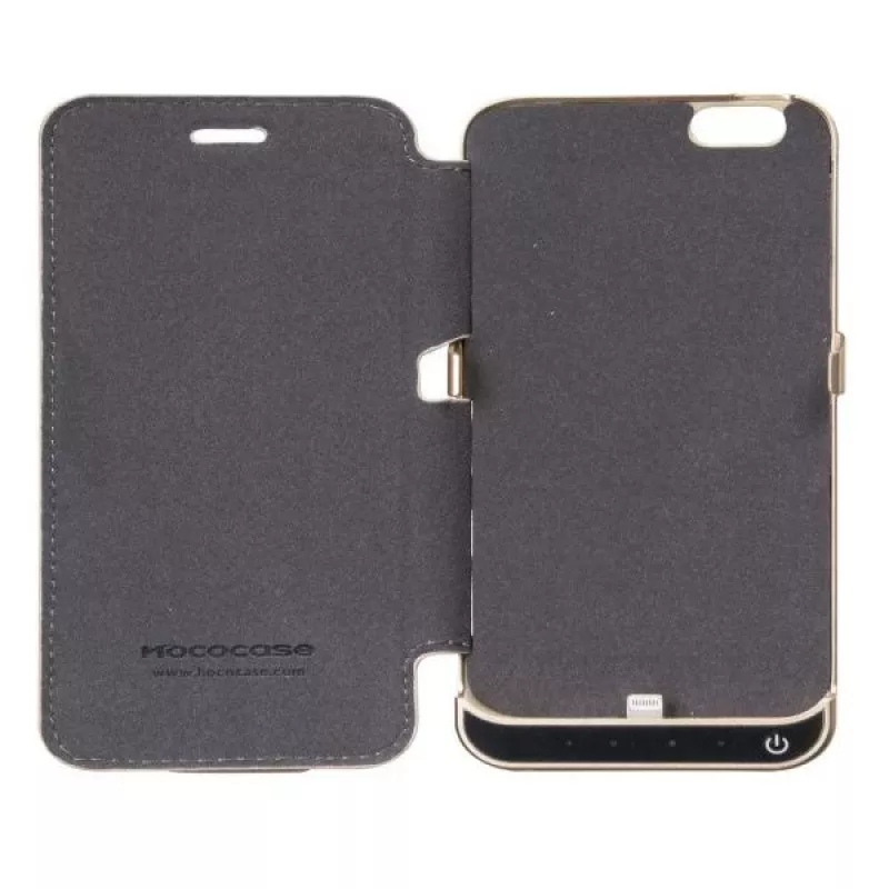 Hoco Ultra Thin Θήκη Μπαταρίας 3000mAh με Θήκη Δέρματος για Apple iPhone 6/6S Μαύρο