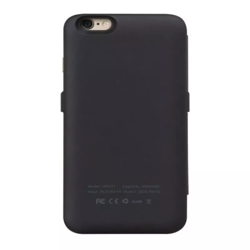 Hoco Ultra Thin Θήκη Μπαταρίας 3000mAh με Θήκη Δέρματος για Apple iPhone 6/6S Μαύρο
