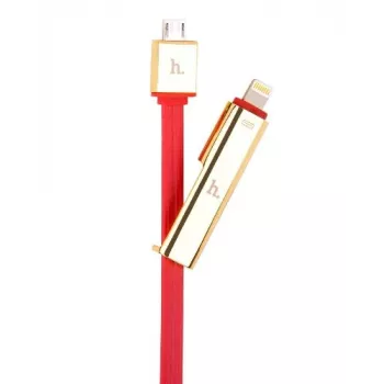 HOCO Universal UPL14 Σειρά Lipstick Καλώδιο Φόρτισης 2 σε 1 (Apple Lightning + Micro USB) Κόκκινο