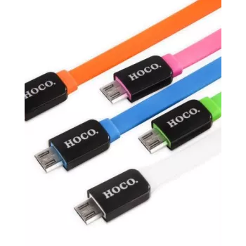 Hoco UPM02 Πολύχρωμο Καλώδιο Micro USB Ροζ 1m