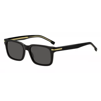 HUGO BOSS BLACK BOSS1628S807 ορθογώνια γυαλιά ηλίου, μαύρος σκελετός, γκρι φακοί, 54/19/145 mm