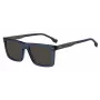 HUGO BOSS BLACK BOSS1765GSPJP ανδρικό ορθογώνια γυαλιά ηλίου - μαύρο σκελετό, γκρι φακούς, 55/18/150 mm