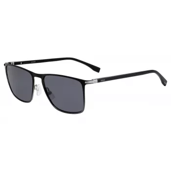 HUGO BOSS BLACK SUNGLASSES BOSS1004SITO6 ορθογώνιος σκελετός από ασετάτ γκρι φακοί 56/17/145 mm
