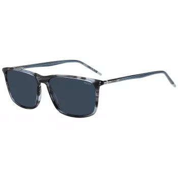 HUGO MAN HG-1374-S-3RA ορθογώνιο γυαλί ηλίου - μαύρος σκελετός, γκρι φακοί, 57 mm