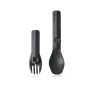 HumanGear Uno GoBites Click σετ ταξιδιωτικών μαχαιροπίρουνων κουτάλι και πιρούνι γκρι
