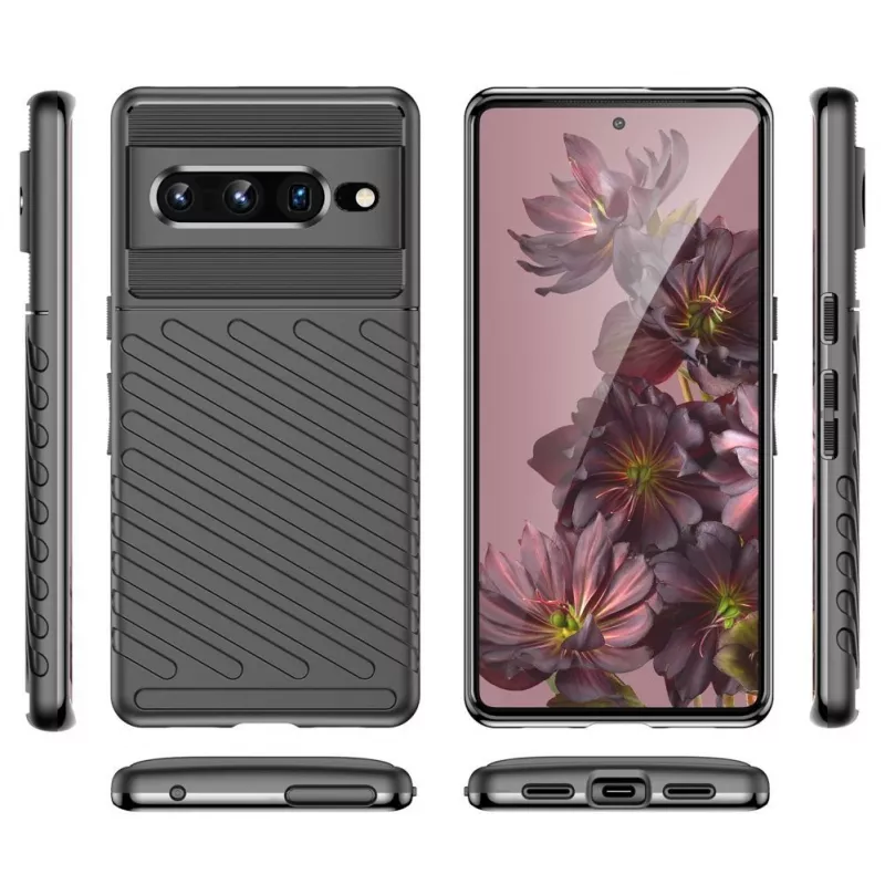 Hurtel Thunder Case Flexible Armored Cover για Google Pixel 7 Pro μαύρο