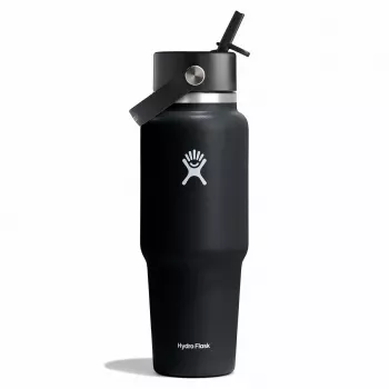 Hydro Flask Travel Bottle Wide Flex Straw Cap 32OZ 946ml Μαύρο
