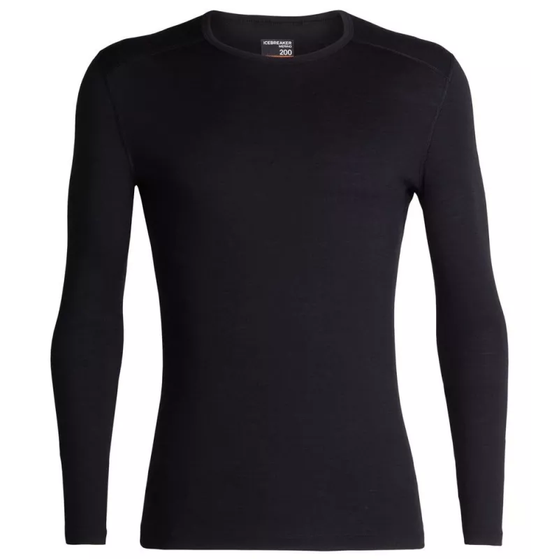 Icebreaker 200 Oasis L/S Crewe - μαύρο