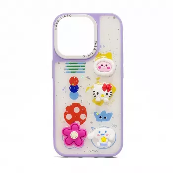 iLike Apple iPhone 13 Κάλυμμα Epoxy Cartoon Μωβ