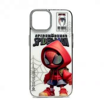 iLike Apple iPhone 14 Θήκη PC-Σιλικόνης Spider Sense Λευκό Κόκκινο