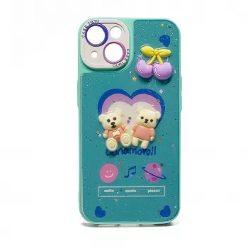 iLike Apple iPhone 15 Θήκη Epoxy Cartoon μπλε