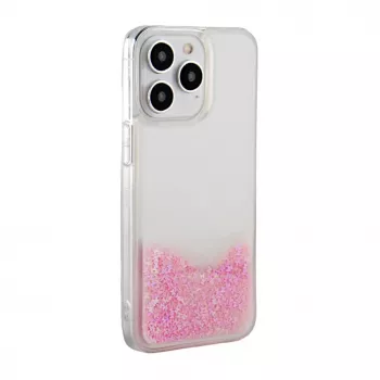 iLike Apple iPhone 15 Pro Θήκη Σιλικόνης Water Glitter Ροζ