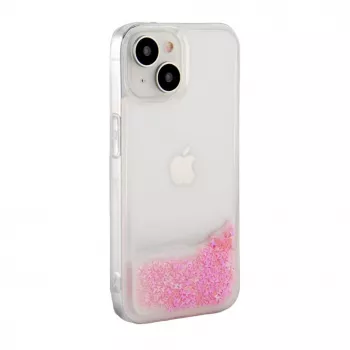 iLike Apple iPhone 15 Θήκη Σιλικόνης Water Glitter Ροζ