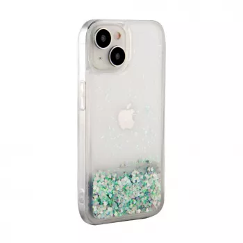 iLike Apple iPhone 15 Θήκη Σιλικόνης Water Glitter Ασημί