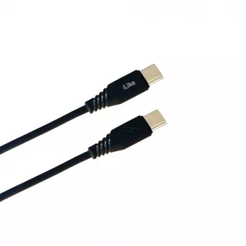 iLike Evelatus USB-C σε USB-C Καλώδιο Φόρτισης CTT01 Μαύρο 1m 60W