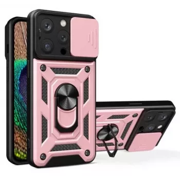 iLike iPhone 14 Pro Max Armor Camshield Θήκη Ροζ