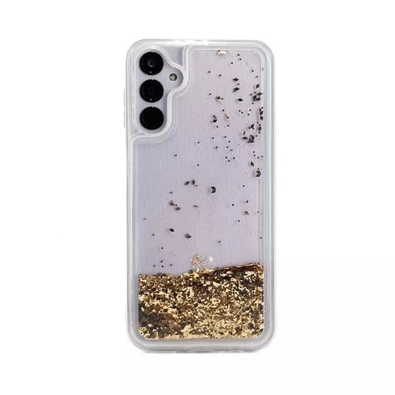 iLike Samsung Galaxy A14 5G Θήκη Σιλικόνης Water Glitter Χρυσό