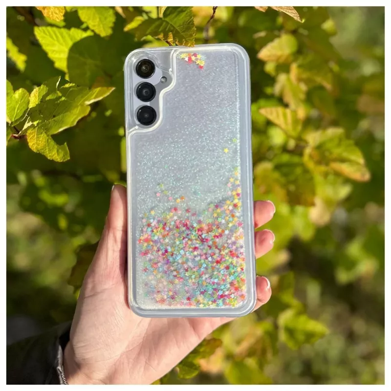 iLike Samsung Galaxy A14 5G Silicone Θήκη Water Glitter Rainbow
