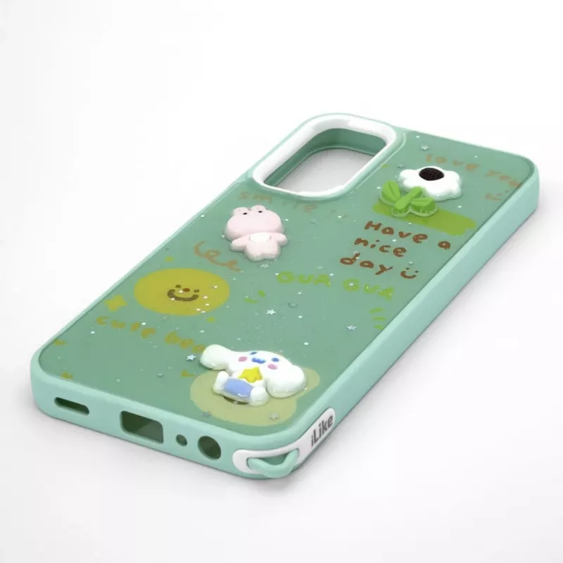 iLike Samsung Galaxy A15 Θήκη Epoxy Cartoon ανοιχτό πράσινο