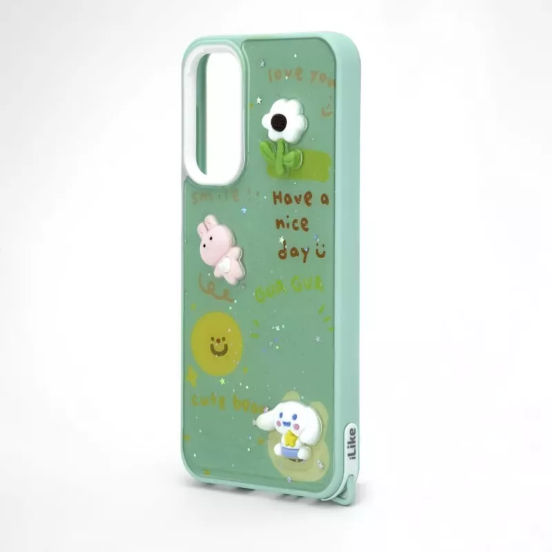 iLike Samsung Galaxy A15 Θήκη Epoxy Cartoon ανοιχτό πράσινο