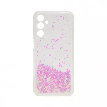 iLike Samsung Galaxy A15 θήκη σιλικόνης νερό glitter ανοιχτό ροζ