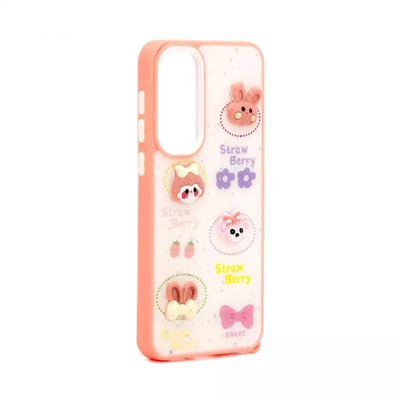 iLike Samsung Galaxy A55 Θήκη Epoxy Cartoon Λευκό Ροζ