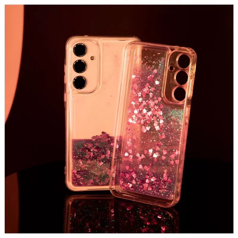 iLike Samsung Galaxy A55 θήκη σιλικόνης Water Glitter ροζ