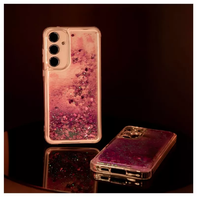 iLike Samsung Galaxy A55 θήκη σιλικόνης Water Glitter ροζ